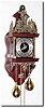 C.1970, Dutch Reproduction Wall Clock, with eight day West German movement, striking on the bell that supports Atlas on top the clock.