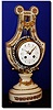 C.1860, French, White Marble lyre clock, as-found.
