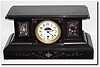 C.1895, Boston Clock Co., Black Marble mantel clock with patent tandem wind movement, in excellent, as-found condition.