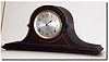 C.1925, Seth Thomas, Plymouth Model, mahogany tambour clock, with 89-L movement, striking ding-dong notes on steel rods.