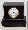 C.1890, French, Black Marble Mantel clock, with broken time spring.