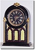 C.1900, Mixed lot: an oak clock case, now painted black and gold, also now with another French 8-day gong strike movement with black slate dial and gilt hands.