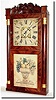 C.1835, Seth Thomas, Plymouth, Connecticut, 8-day wooden works in a mahogany column, carved splat, double door case of large proportions.