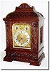 C.1890, German, Winterhalder and Hofmeier, 3-train bracket clock, chiming the quarter hours (Westminster tune) on 4 heavy flat wire gongs and sounding the hour on a 5th.