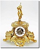 C.1890, French, Gilded Spelter Conical clock, rotary pendulum.