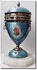 C.1870, Austrian, Annular Dial clock, enamel over silver, with hand painted floral displays.