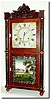 C.1828, Eli Terry and Sons, Plymouth, Conn, Eight Day, double door, stenciled column with carved splat.