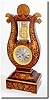 C.1850, French, Lyre Clock, Rosewood with satinwood inlay.