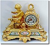 C.1880, French,"The Student' Ormolu Figural Clock, a young boy with a book, globe, telescope and compass, in like new condition.