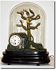 C.1880, French, Automaton and Clock, a Small Bird display under dome.