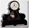 C.1895, French, Marti, a Monumental Black Belgian marble clock with open Brocot escapement on the dial.