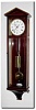 C.1998, Hungarian replica of a Viennese mini Dachluhr, 1-weight, time with a porcelain dial and well made movement with silk thread suspension and steel pendulum with brass bob.