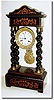 C.1870, French, Empire Style Mantel Clock, with 4 barley twist columns and an inlaid case, with some edge chips in the veneer.