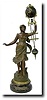 C.1890, French, Bronzed Spelter Mini Swinging timepiece.