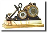 C.1890, French, Industrial "Ship's Winch" Desk Set.