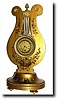 C.1890, French, Gilt-wood Lyre Clock,