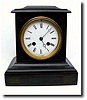 C.1900, French, Small Black slate mantel clock,