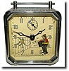 C.1948, Lux Clock Mfg Co., Waterbury, Conn, Organ Grinder and Monkey animated alarm clock,