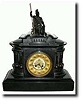 C.1885, French, Japy, Fancy Black marble mantel clock