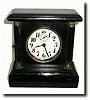 C.1920, Wm L. Gilbert Clock Co., "Model 220-A" black mantle alarm clock