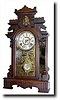 C.1880, F. Kroeber, New York, "ARTIC" walnut mirror side parlor clock
