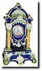 C.1920, German, T. E. Haller, Majolica cased mantel clock