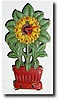 C.1935, Lux Clock Mfg Co., Waterbury, Conn., SUNFLOWER IN POT, novelty clock