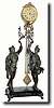 C.1895, Ansonia Clock Co., Fisher and Falconer, double statue swing clock