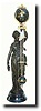 C.1890, French Bronzed Spelter Swinging Mystery Timepiece