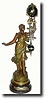 C.1890. French, Bronzed Spelter Swinging mystery timepiece,