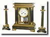 C.1890, French, Marti, Bronze and Ormolu crystal regulator mantel clock