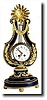 C.1880, French, Blue Cobalt porcelain lyre clock