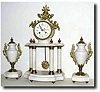 C.1880, French, Portico Mantel clock garniture Set,