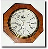 C.1850, Chauncey Jerome, small rosewood 1-day octagon lever shelf clock