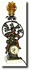 C.1910, French, Bronzed spelter lamp and clock FIRST FISH.