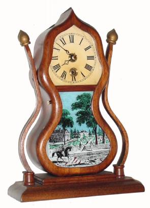 C.1975, Jim Davis, Greensboro, NC, miniature shelf acorn clock, walnut cased, with German 8-day movement. — Antique Clocks Price Guide