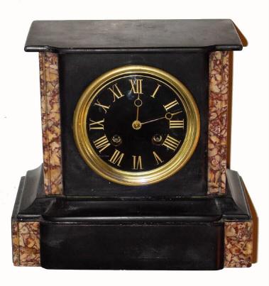 C.1890, Japy Freres, for Tiffany, 8-day time/strike French marble mantel clock, serial No. 3092. — Antique Clocks Price Guide