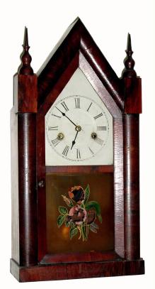 C.1854, Ansonia Clock Co., Steeple clock, 30-hour time/strike. — Antique Clocks Price Guide