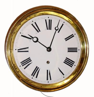 Movement only, C.1875, Paul Garnier, Paris, pinwheel timepiece, weight driven, with a later porcelain dial and brass bezel. — Antique Clocks Price Guide