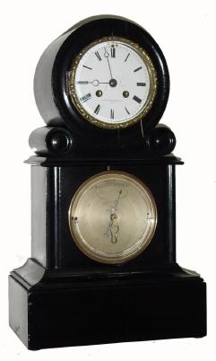 C.1880, A. Paul Brothers, Devin and Co., Paris. 8-day time/strike clock and barometer. — Antique Clocks Price Guide