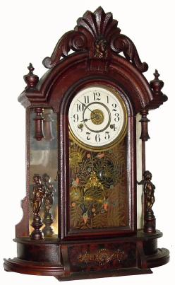C.1895 New Haven Clock Co., "Occidental", 8-day time/strike/alarm mantel clock. — Antique Clocks Price Guide