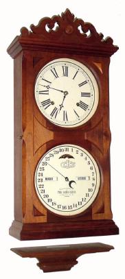 C.1880, Ithaca Calendar Clock Co., "No. 10 Farmers", 8-day time/strike calendar clock. — Antique Clocks Price Guide