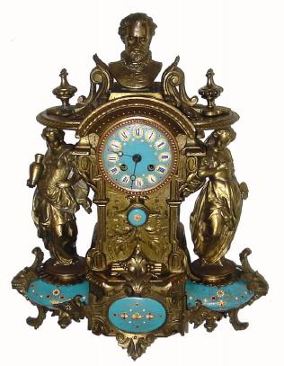C.1890, W. Oppenheim, Paris, 8-day time/strike French figural mantel clock, gilt spelter. — Antique Clocks Price Guide