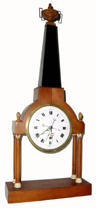 C.1850, Austrian or Swiss, 8-day pinwheel sweep second, calendar timepiece/ movement and dial swing as pendulum. — Antique Clocks Price Guide