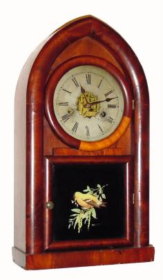 C.1860, Bristol Brass and Clock Co., Forestville, Conn., 30-hour time/strike beehive shelf clock. — Antique Clocks Price Guide