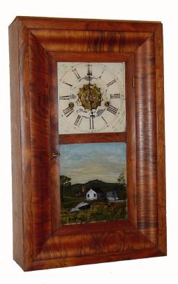 C.1875, William L. Gilbert Clock Co., 30-hour time/strike/alarm miniature OG shelf clock. — Antique Clocks Price Guide