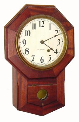 C.1921 Seth Thomas Clock Co., "Drop Octagon 8 Inch", 8-day school house timepiece. — Antique Clocks Price Guide