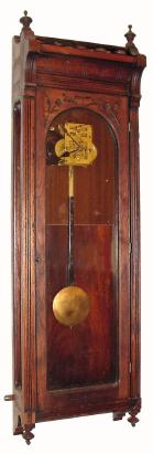 C.1890 Mixed Lot, Walnut regulator case that looks very similar to a smaller Howard #89, currently with a 30-day New Haven movement, mounted on shim board. — Antique Clocks Price Guide