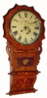 C.1890, Anglo-American, 8-day time/strike inlayed wall clock. — Antique Clocks Price Guide