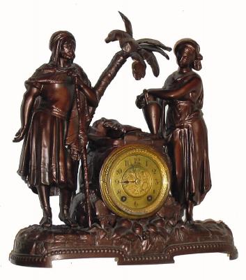 C.1870, Seth Thomas Sons and Co., New York, "Rebecca at the Well", 8-day time/strike figural mantel clock. — Antique Clocks Price Guide